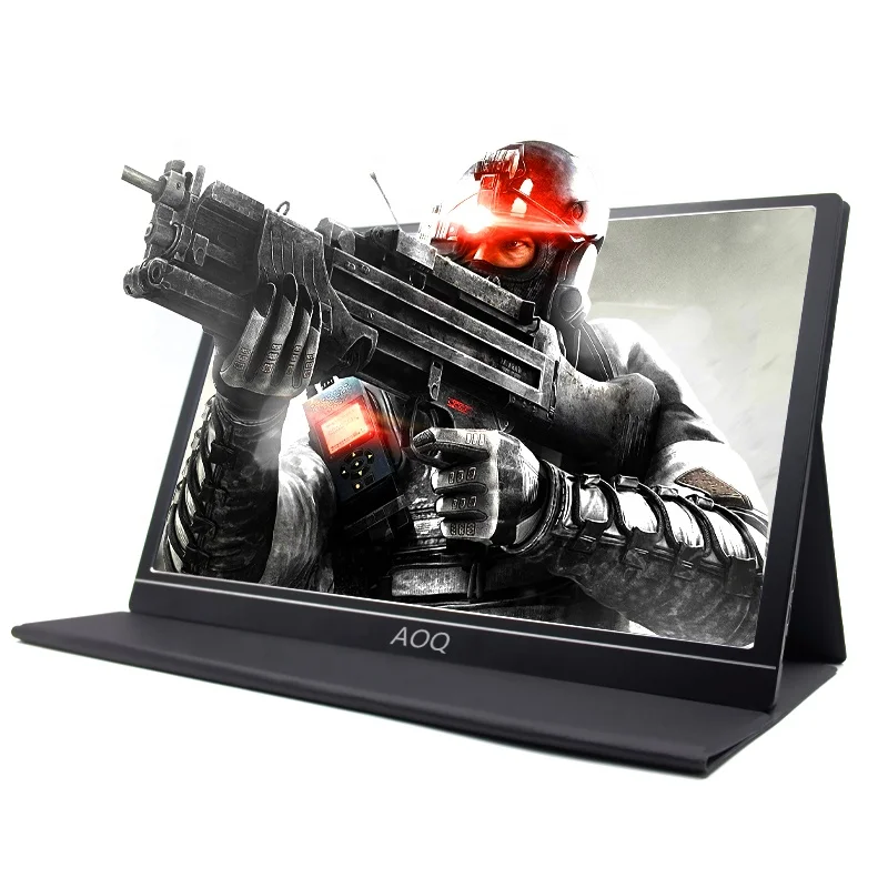 
AOQ 1080P Monitor 15.6 Inch Full HD Portable Monitor LED Touch Screen IPS with Type C USB for Laptop Computer 