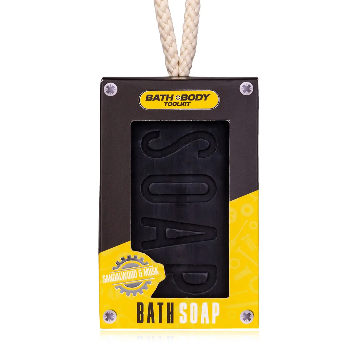 Accentra Brand Handmade Mini Solid Black Soap With Rope Bath And Body Tool Kit In Gift Box bath accessories set