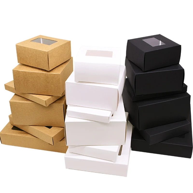 Wedding Party Favor Recycled Drawer White Black Brown Kraft Paper Candy Sweet Mini Cake Box Jewelry Christmas Gift Boxes