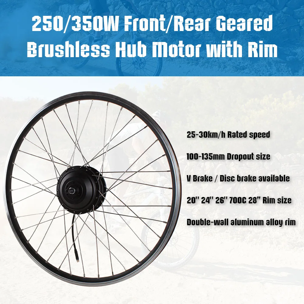 Electric Bike Conversion Kit 250w 350w Motor Brushless Gear Hub Mot Ebike Kit With Smart Controller From China