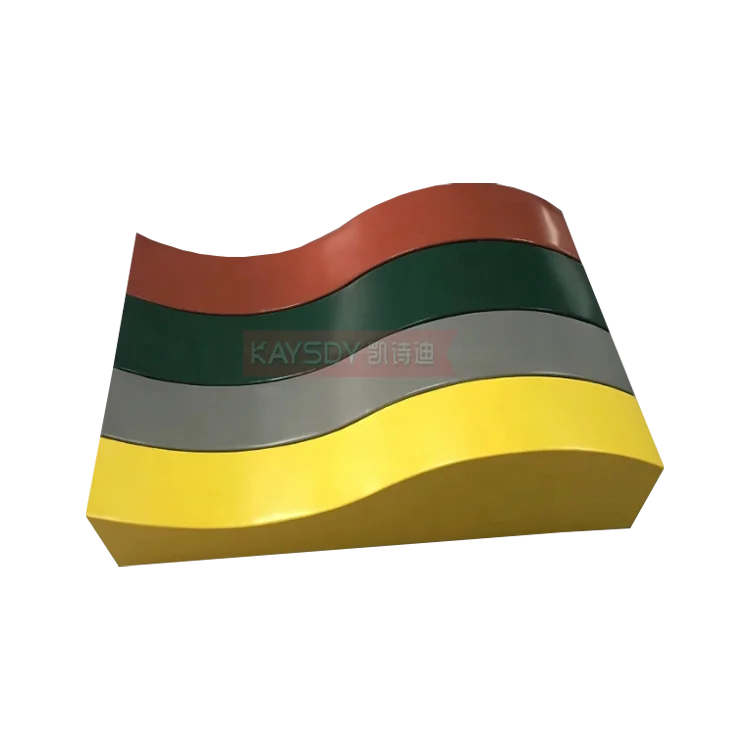 Aluminum Strip Baffle Wall Ceiling Panel 3 D Artistic Irregular Wave Arc Shape Metal Suspended Ceiling Tile For Modern Pop Hall