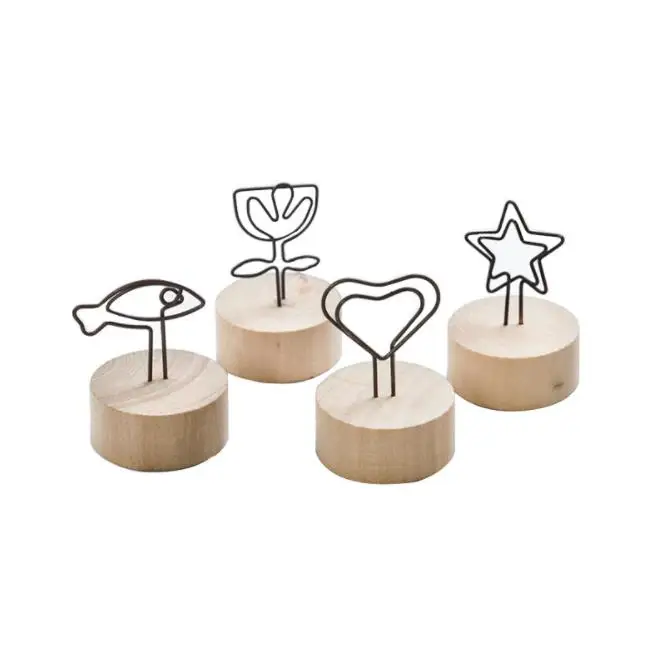 factory business card clip holder wooden sring clip