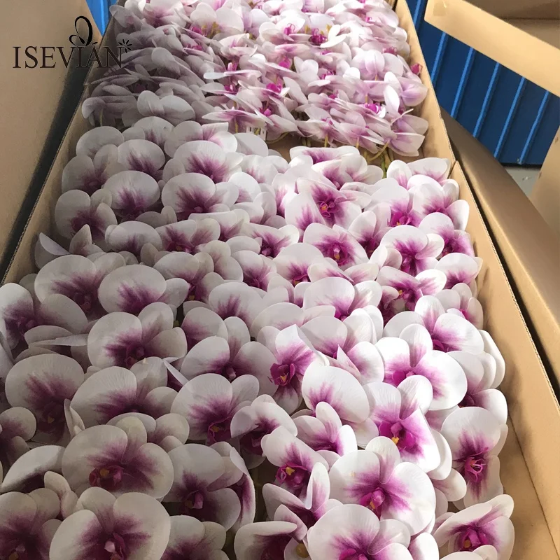  ISEVIAN искусственные 3D принты настоящие на ощупь цветы латексная Орхидея