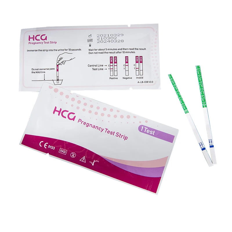 Hcg Urine Card 25 Pregnancy Test Strip Wholesale Price Pregnant Test Dipstick Early Detection One Step Urine Pregnancy Test