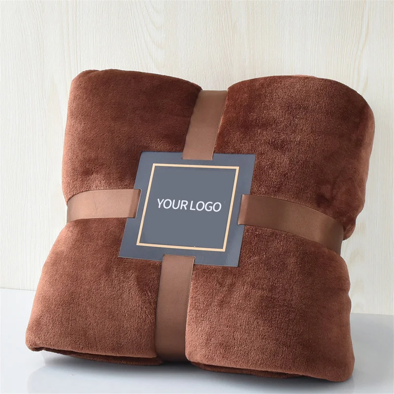 Customized wholesale of 60 * 80 inch double blanket, comfortable and soft sofa, portable cover blanket