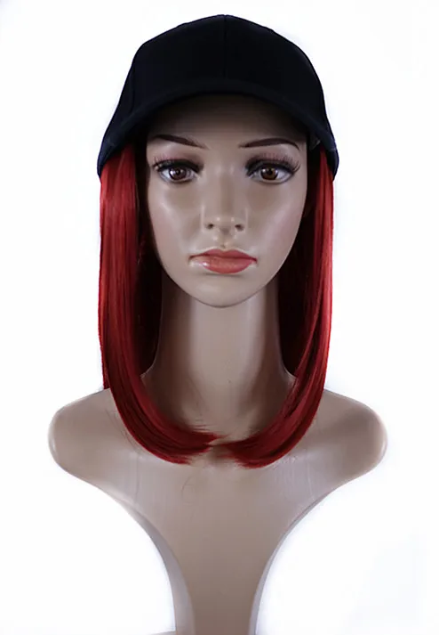 Fashionable hat wig short bob High heat Synthetic hair wigs with hats