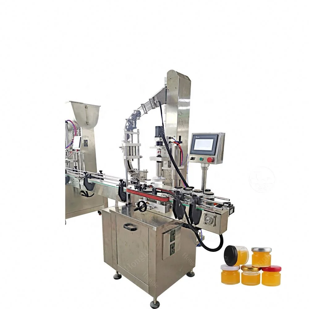Fully Automatic Shampoo Glass Bottle Essential Oil Capping Machine Jar Lid Capping Machine