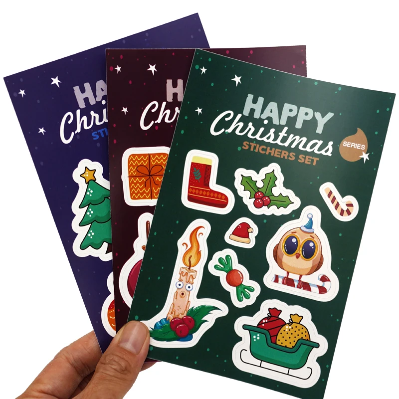 Custom Waterproof Hot Stamping Full Color A4 Size Rainbow Adhesive Christmas Anime Kiss Cut Sticker Sheet