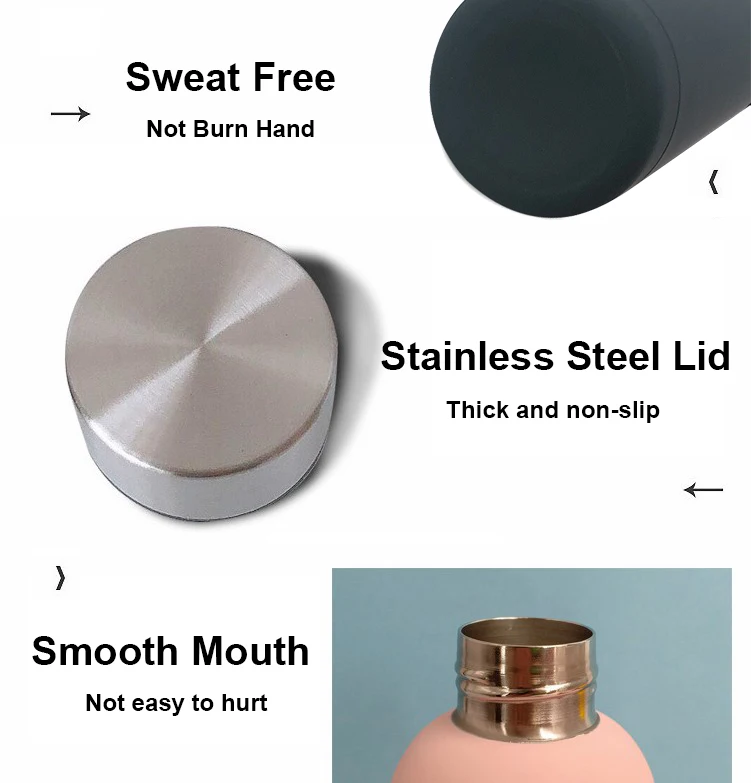 Customized Logo Vacuum Insulated Stainless Steel Narrow Mouth Water Bottles