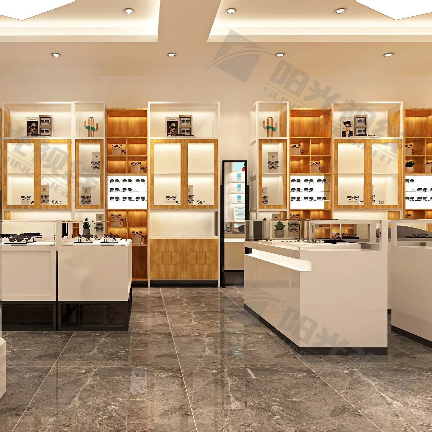 Manufacturers Wood Eyeglass Display Cabinet Glasses Display Counter Glass Display Showcase For Sunglasses Shop Furniture Design