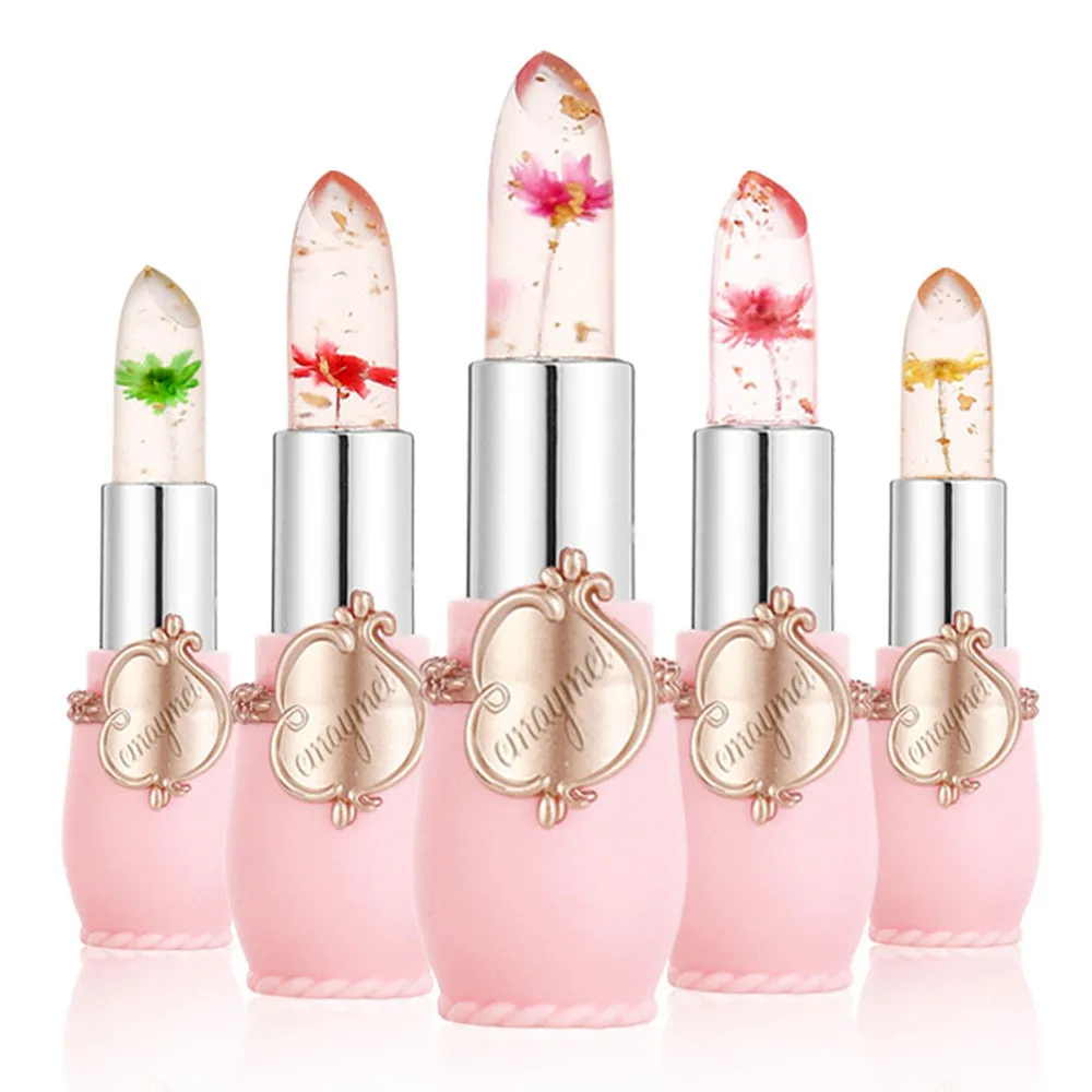 Tinted Lip Balm Jelly Flower Lipstick Makeup Lip Balm Vegan Clear Temperature Color Change Waterproof Stick Personal Care Female