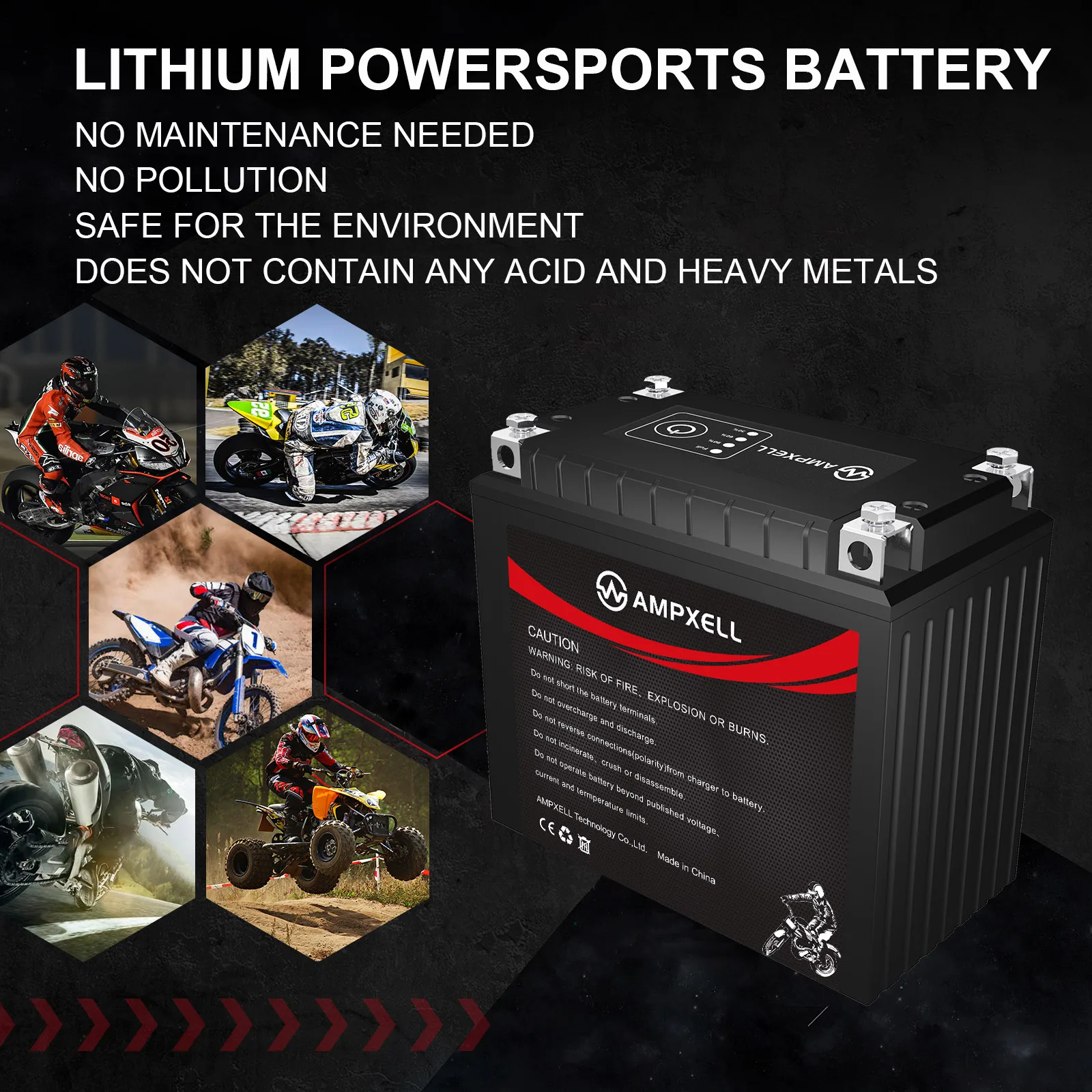 Производитель распродажа ampxell 12V 8Ah 102Wh Lifepo4 стартовый аккумулятор высокой скорости Автоспорт батарея для YT12B-BS/YTX12-BS/YTX16-BS