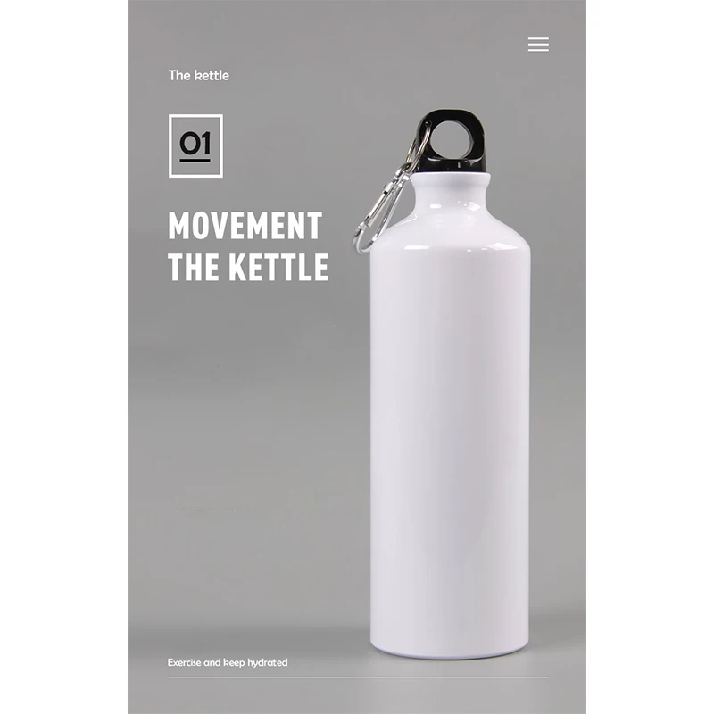 500 мл наружная Зажимная бутылка, Спортивная алюминиевая дорожная бутылка для воды, сублимационная пустая уличная Зажимная чашка