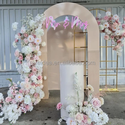 Customized Backdrop Flower Pvc Acrylic Wedding Backdrop Decoration Stand And Wedding Plinth