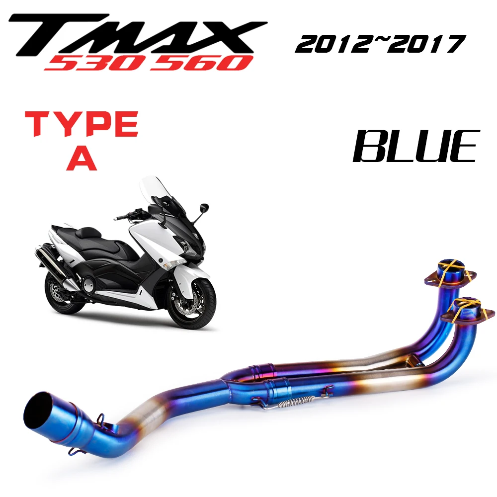 Full Exhaust System For Yamaha TMAX 560 Exhaust Pipe T-MAX Exhaust Header TMAX530 500 Moto Downpipe Slip-on Muffler 2012-2017