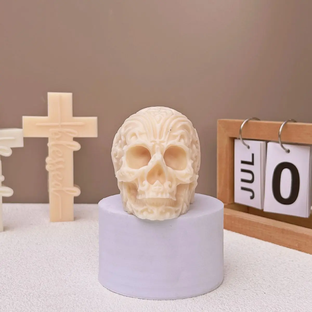 Pattern skull candle silicone mold DIY skull resin silicone mold decoration table