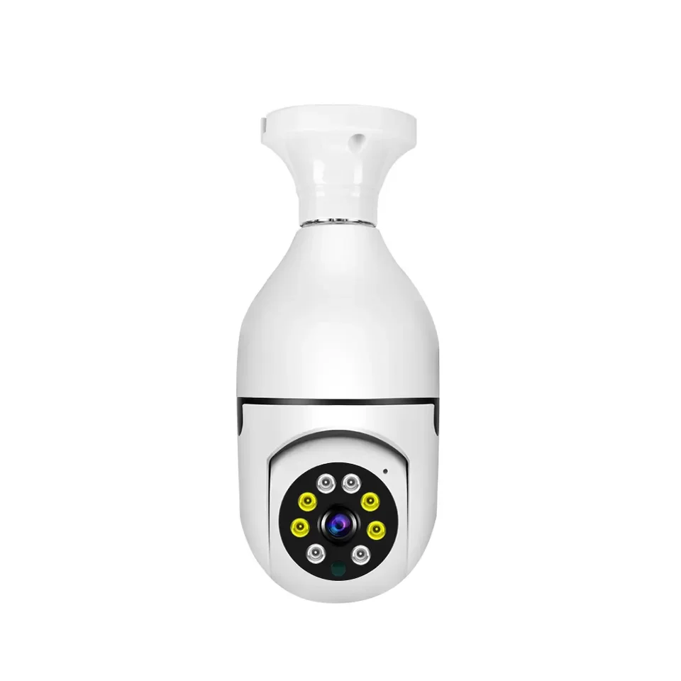 1080p Night Vision Wifi CCTV Security Light Bulb with 5G Wireless Auto Tracking 360 Degree PTZ Camera Indoor Use CMOS Sensor