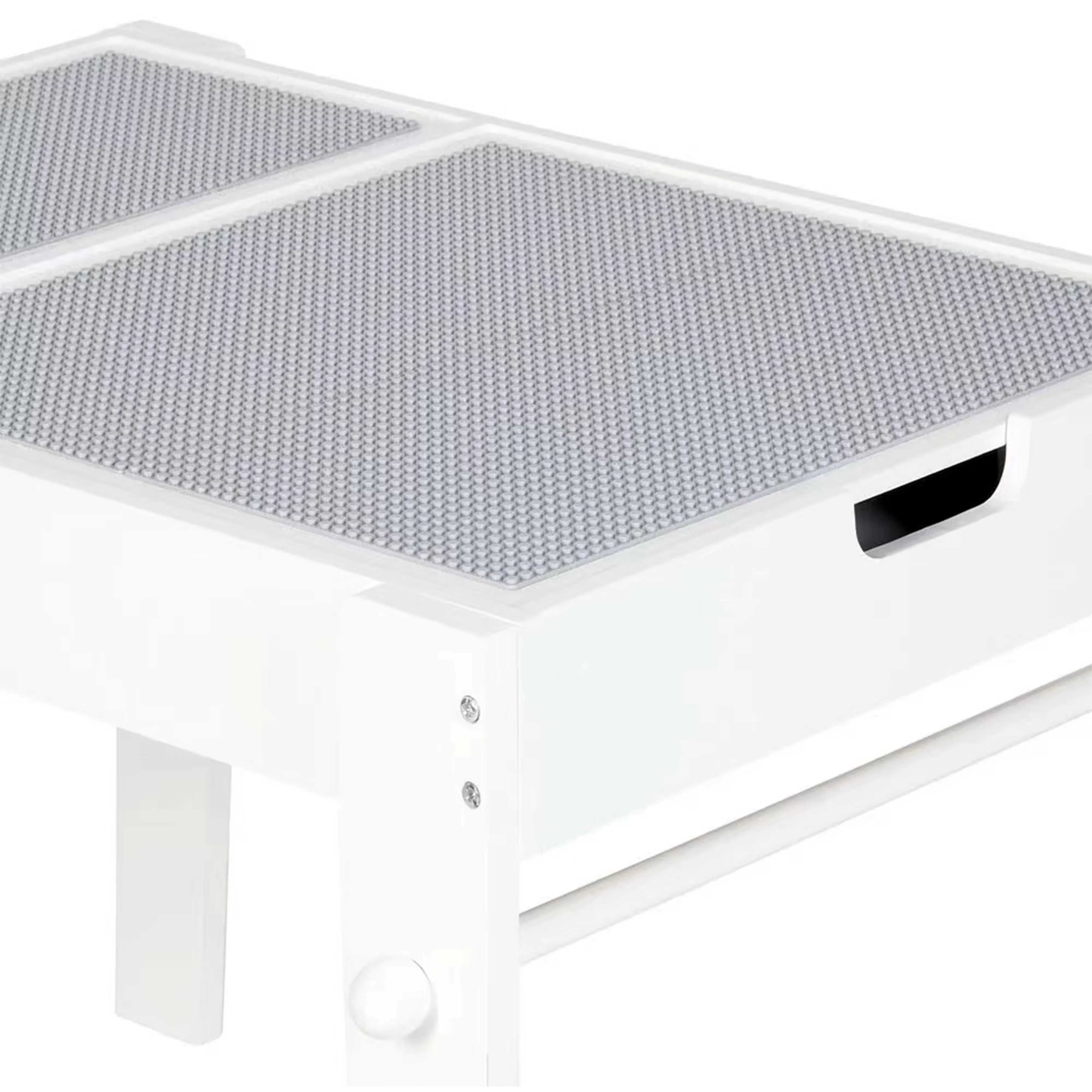 Wood Kids Lego Bricks Play Table with Reversible Desktop and Storage Drawer Wooden Activity Table Play set with Drawing paper