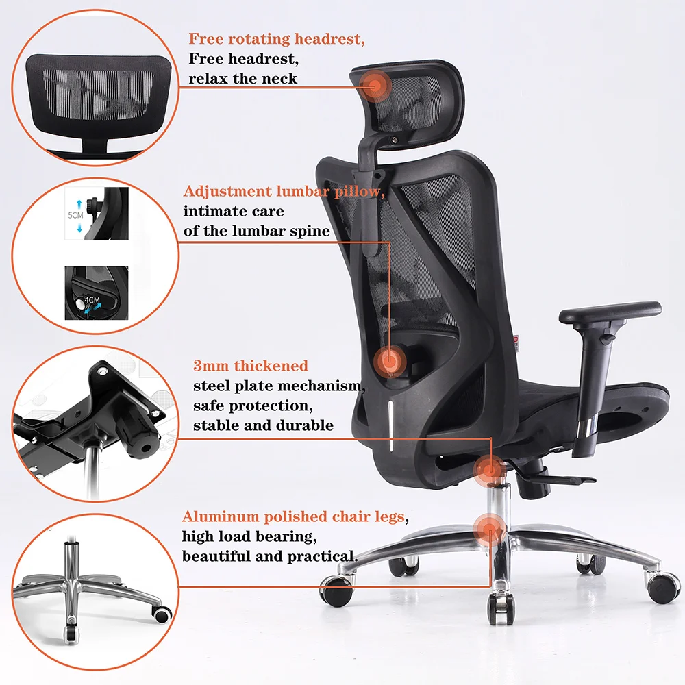 SIHOO M57 High Back Silla Ergonomic Swivel Mesh Office Boss Computer Silla Ergonomic Executive Chair