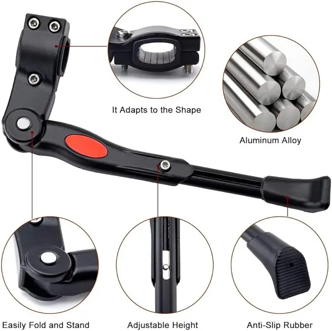 Adjustable Bike Kickstand Aluminum Rear Side Bicycle Stand for Bike 22-27.5