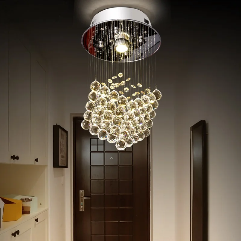 High Quality Corridor Dressing Room Cloakroom Famous Small Pendant Lighting Fixture Nordic K9 Crystal Chandelier