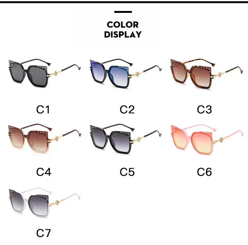 
Wholesale China manufacturer high quality pc cat eye oversized sun glasses mirror lens shades 