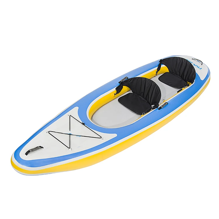 CE Certificate Foldable Drop Stitch Canoe/Kayak Rowing Boat 2 Person Fishing Tandem Kayak On Sale