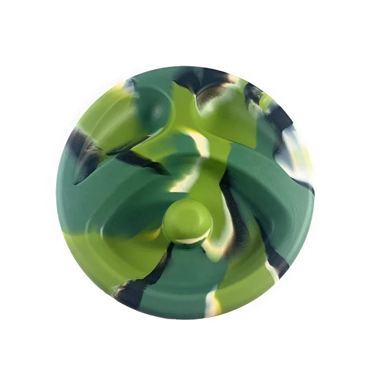 Hot sales heat resistant unbreakable camouflage silicone cigar cigarette ashtray with silicone cork knocker and 2 smoking stand
