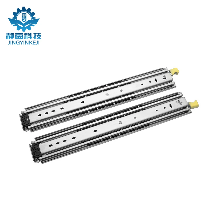 76 wide heavy duty slide rail Industrial load bearing rail three section thickened slide car with lock drawer track