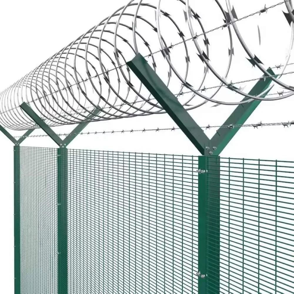 2024 year Guangzhou Factory weld wire mesh perimeter security electric fence energizer airport fence
