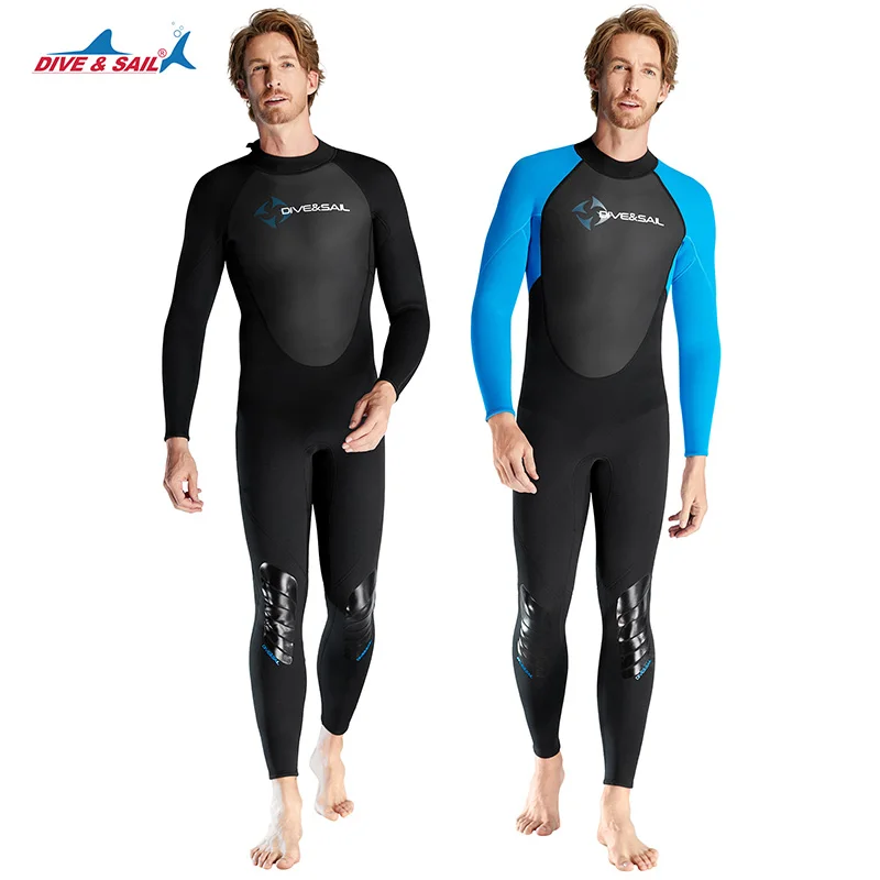 DIVE&SAIL 3mm neoprene man one-piece back zipper soft freediving diving suits wetsuits for swimwear