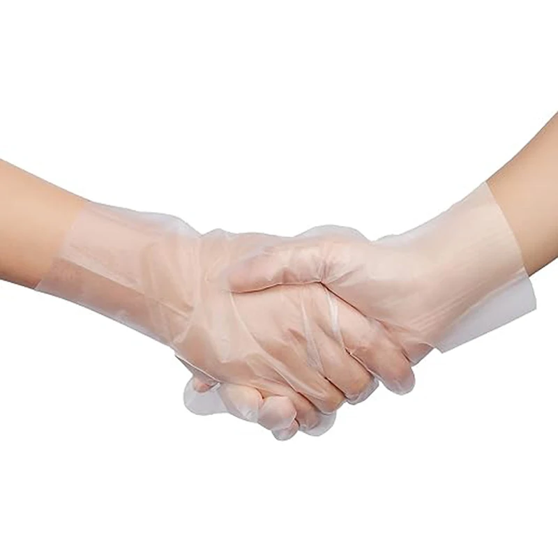 Polythene Household Hand Gloves Waterproof Food Grade Anti Oil Plastic Disposable TPE Gloves Clear