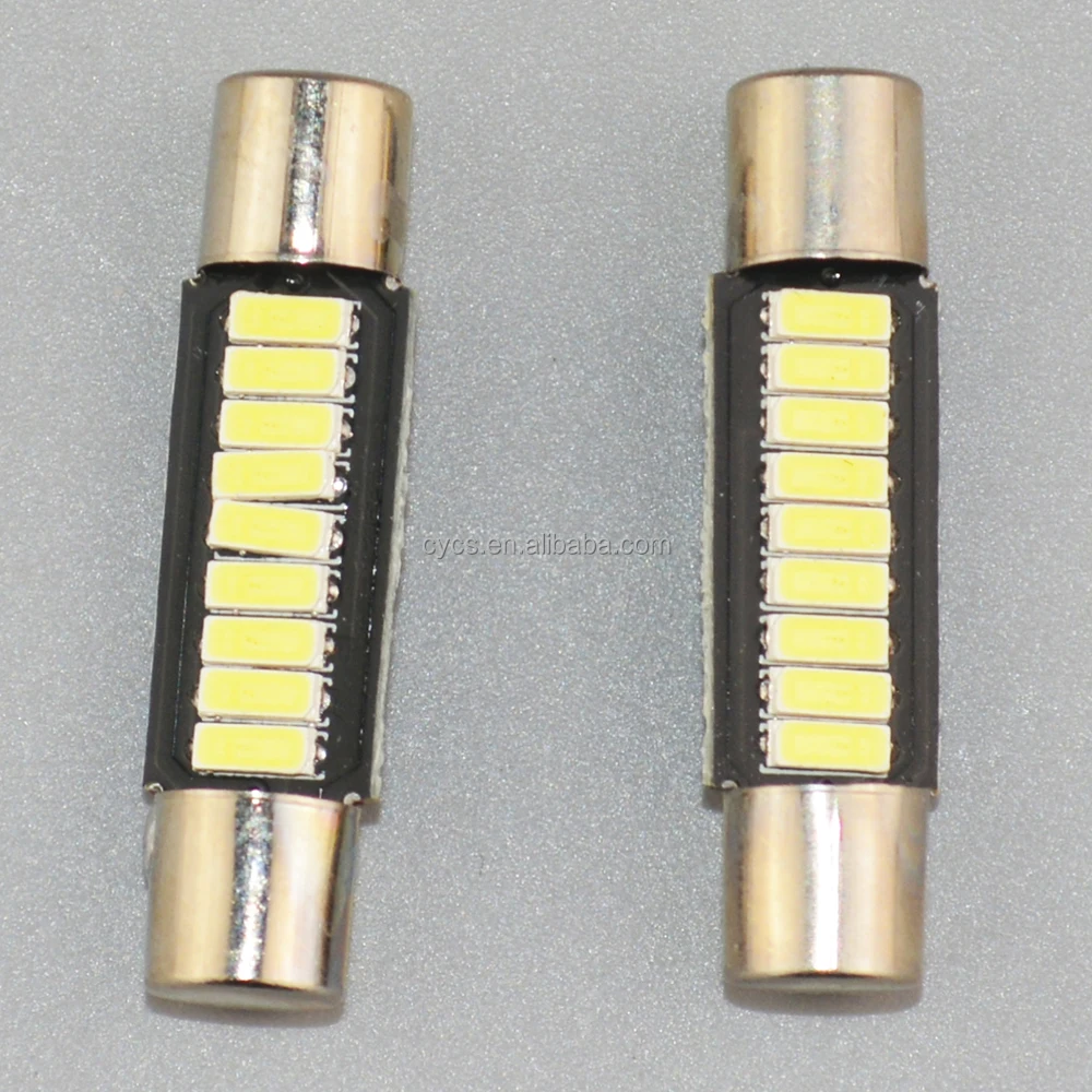 12V DC 29MM Car Interior Reading Lights Auto Dome Lamp License Flat Bulb Round Head T6.3 4014 9smd Festoon light led car