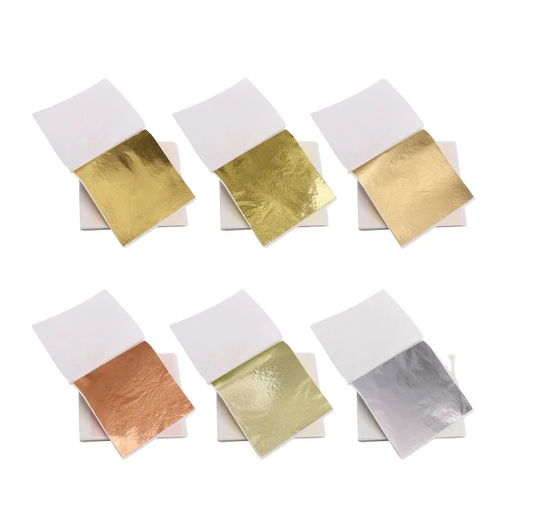 Yongbo Factory Price Taiwan Gold Foil Metallic Color for Nail Arts Furniture Ceiling Gilding Alloy Gold Leaf Sheet