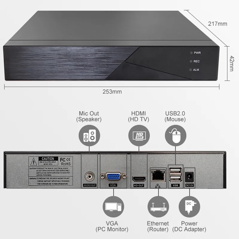 New customize super 265 4K network video recorder smart IP camera system 4 8 16 32 Channel POE CCTV NVR Support Xmeye
