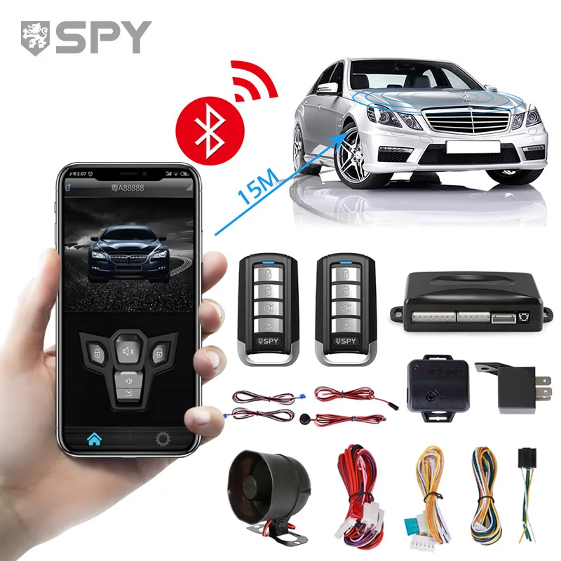 SPY Security car start stop alarmas para auto car alarm system remote engine start keyless entry