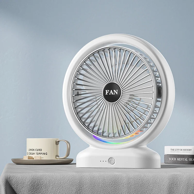New Design Factory Price electric 3 speed control usb table fan portable mini hand rechargeable fan with light