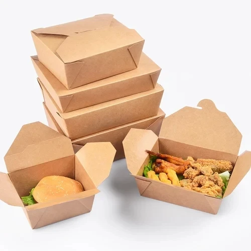 Disposable Fast Takeaway Food Grade Cardboard Packaging Burger Biodegradable Food Paper Hamburger Box For Restaurant Cake Box