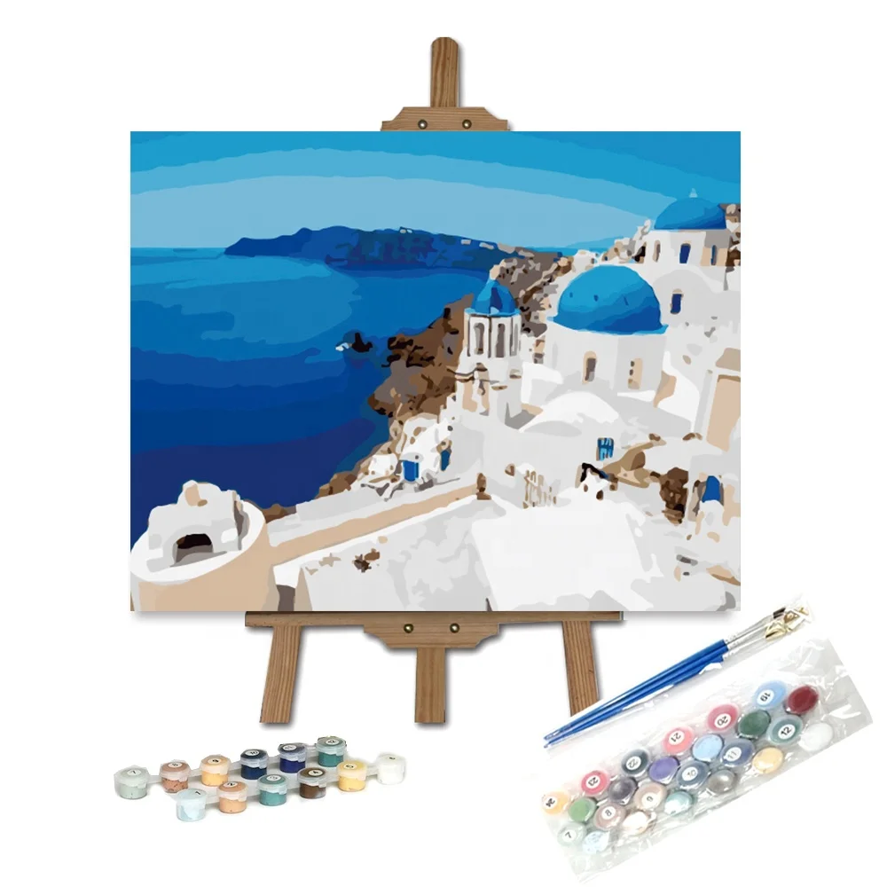 Paint by Number Amazing Grace Scenery With Frame And Free Table Easel