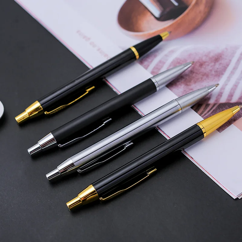 VIP classic office black gold Click Ball Pen With Custom Logo for business gift brass metal ball pen