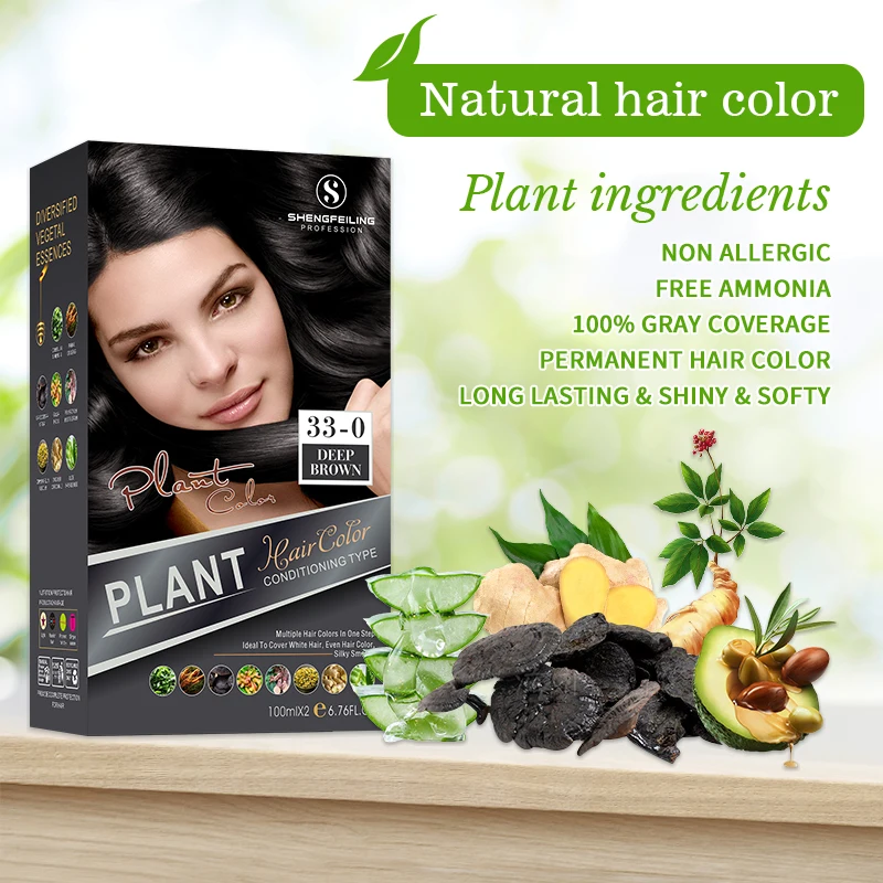 In Stock Private Label Professional Salon Hair Dye Cream Organic Semi Permanent Free PDD Black Natural Hair Coloring Cream