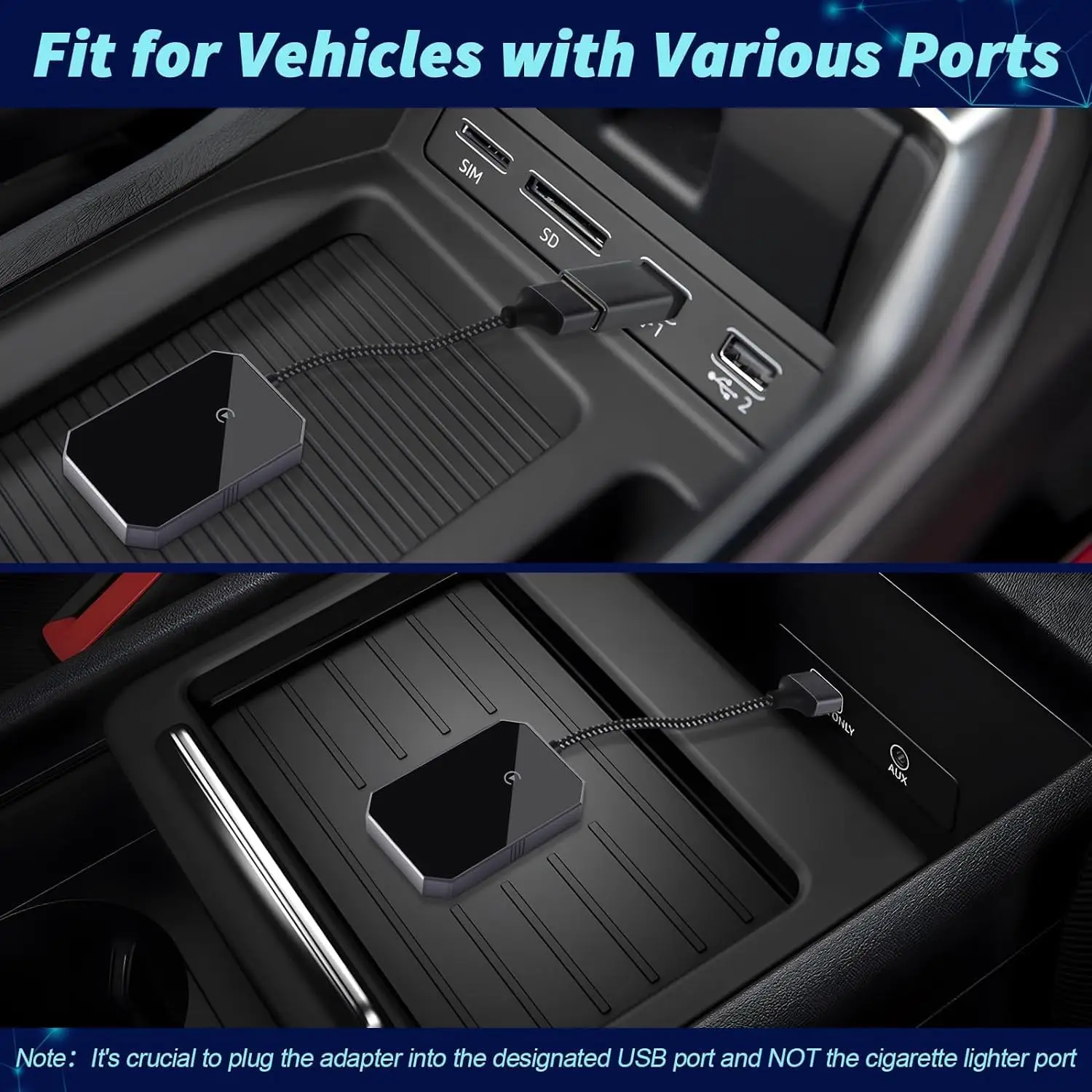 Boyi Wireless Carplay Wireless Adapter Plug & Play Wired to Wireless CarPlay Dongle 2024 Update Low Latency