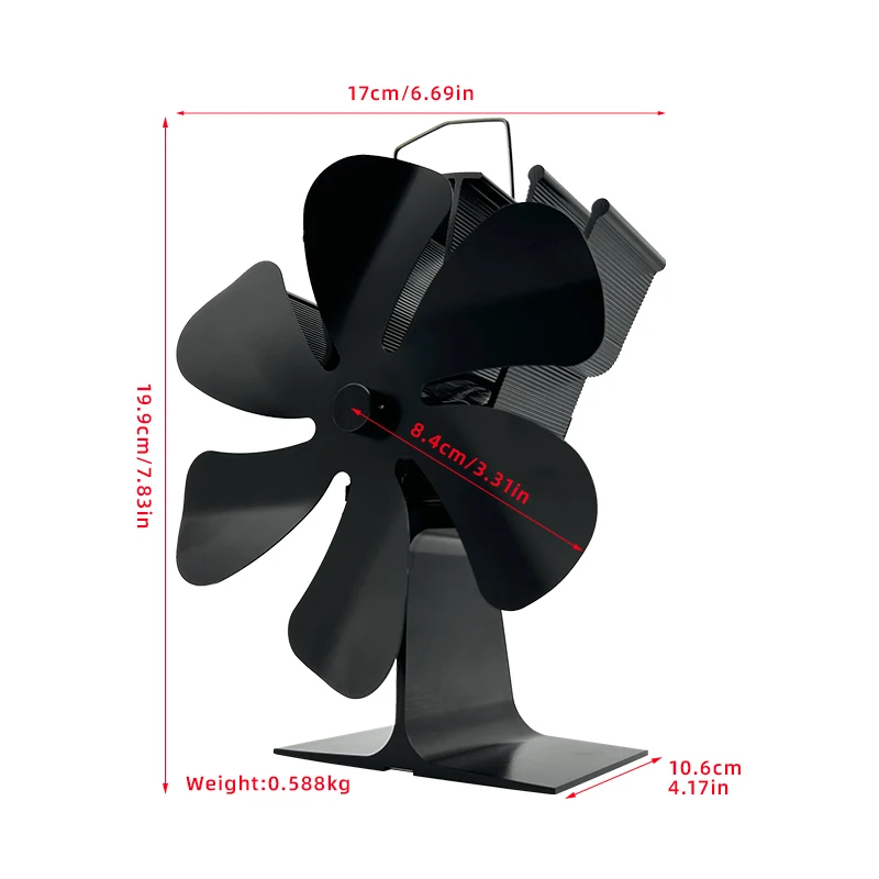 EJ 6 blade power heated fan stove top fan thermoelectric stove fan fireplace