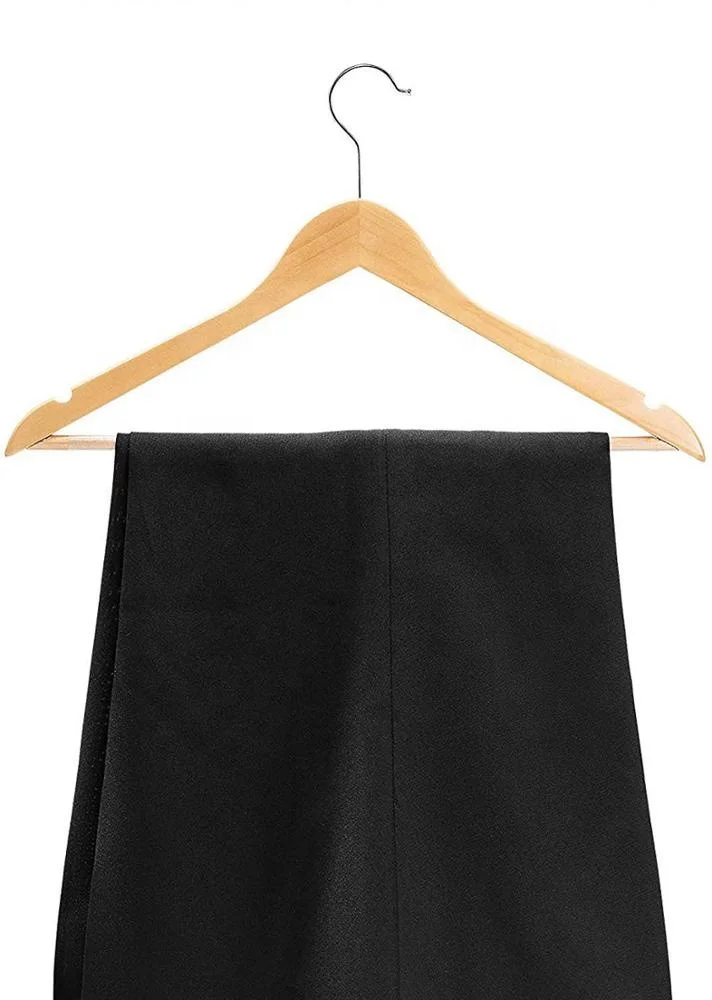 Best Selling Single Wooden Hanger Non-Slip Notched Closet Suit Popular Design Clothes Hanger Wooden Suit Coat Hangers