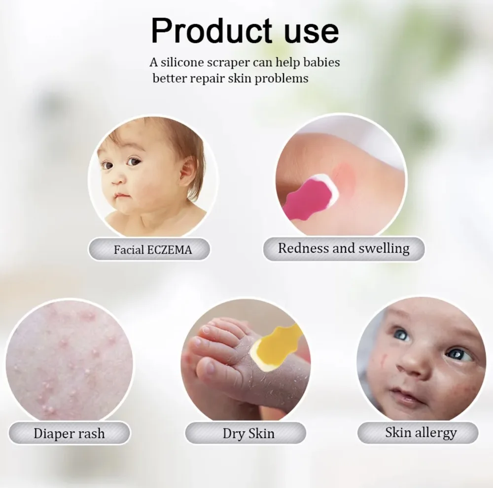 Multipurpose Multifunctional Mini Soft Baby Butt Paste Spatula Silicone Diaper Cream Brush with Suction