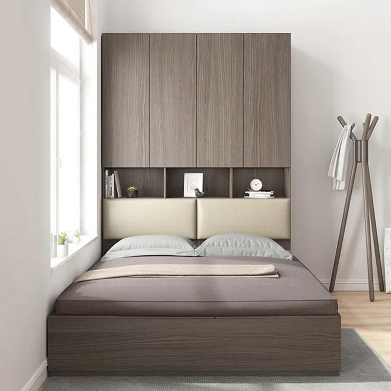 Прямая продажа с фабрики по низким ценам из нержавеющей стали современный деревянный декор кровать