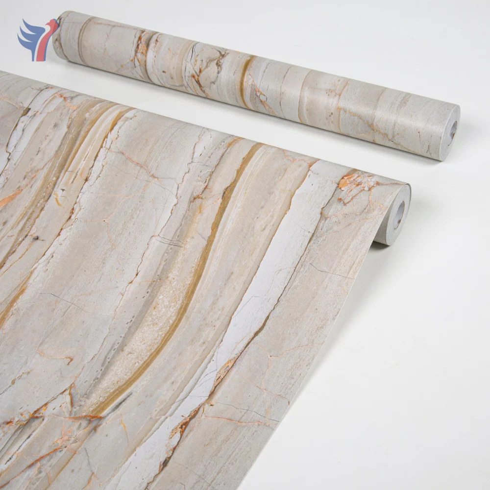 Jinyi H2201Vinyl PVC Film Marble Look Peel and Stick Selfadhesive Kitchen Backsplash Bathroom Wallpaper