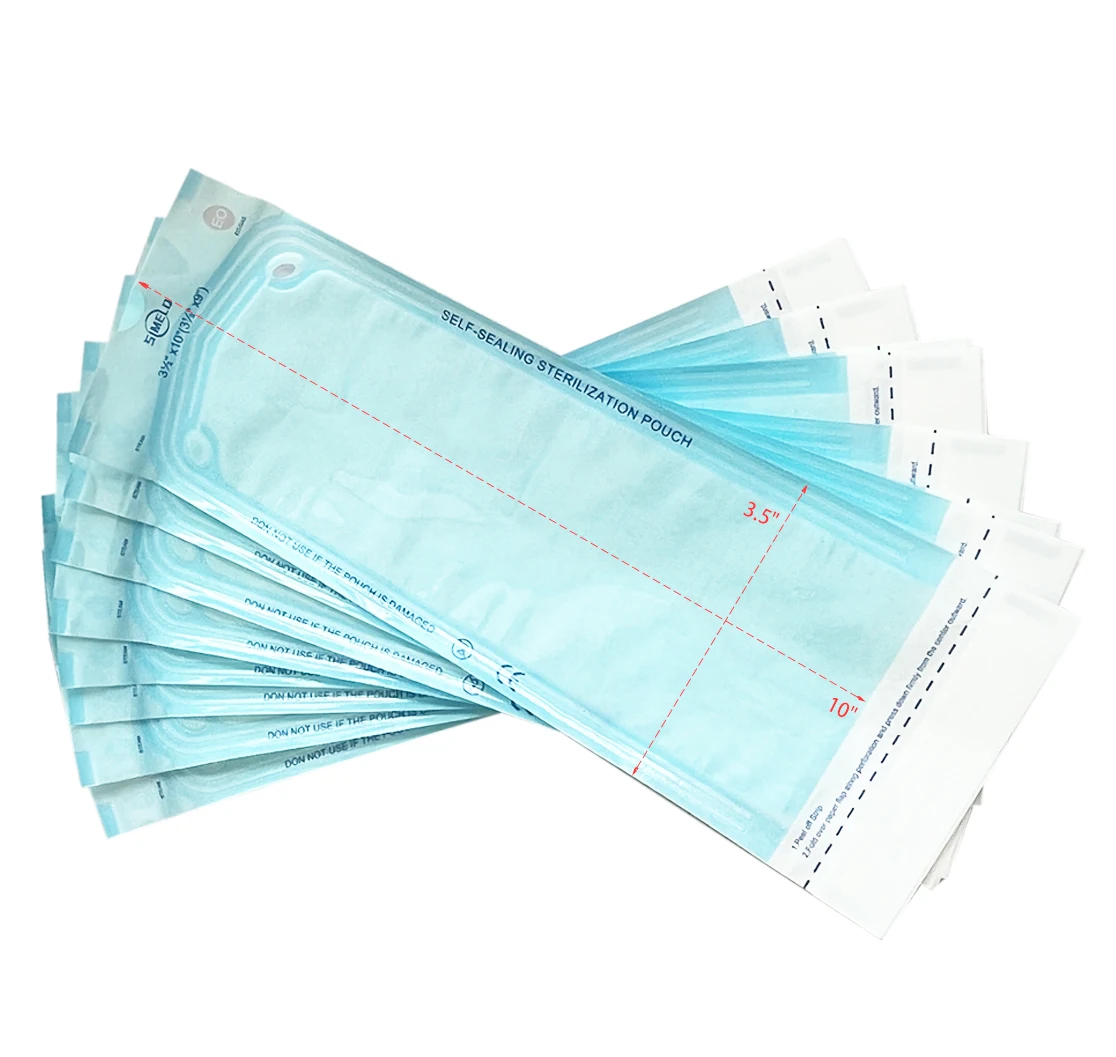 Self sealing medical dialysis paper consumables packaging bag disposable sterilization pouch