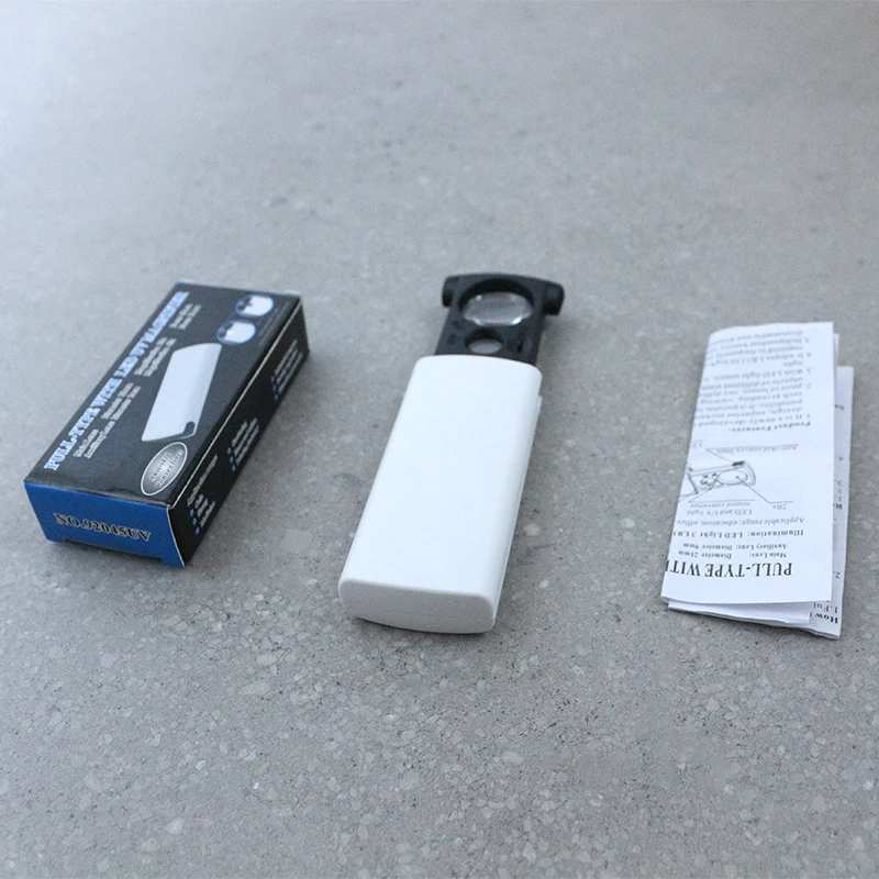 Pocket 20x 45x Dual UV Currency Jewelers Folding Loupe Magnifier with LED & UV