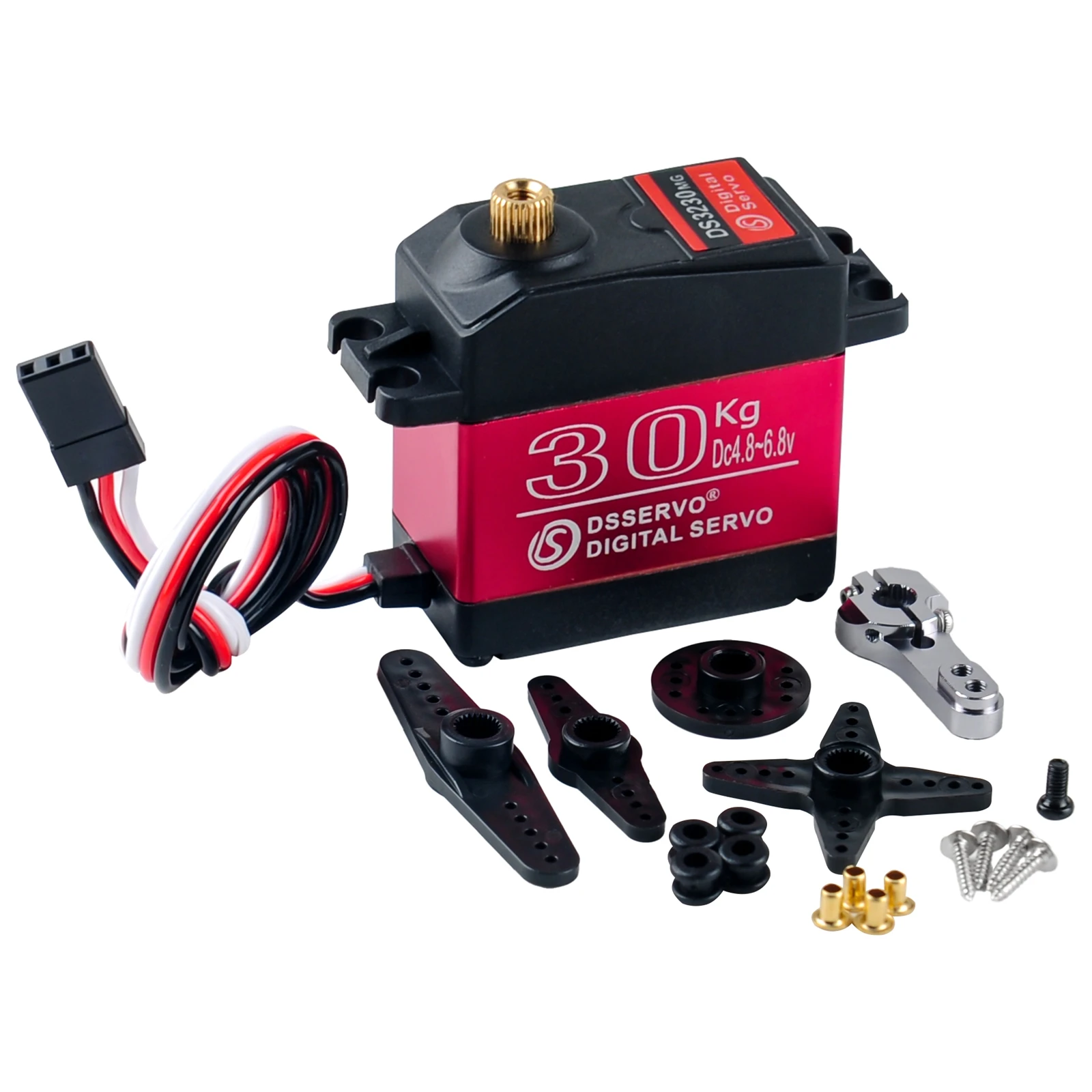 High Torque Metal Copper Core Digital Servo 25T Servo 30KG Gear RC Car Toys 270 Degree Rotating Waterproof Remote Control PC DIY